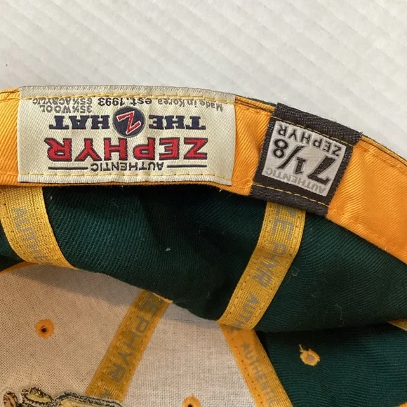 Zephyr Oregon ducks Fitted Hat Size 7 1/8 vintage retro Donald Duck - Picture 6 of 10